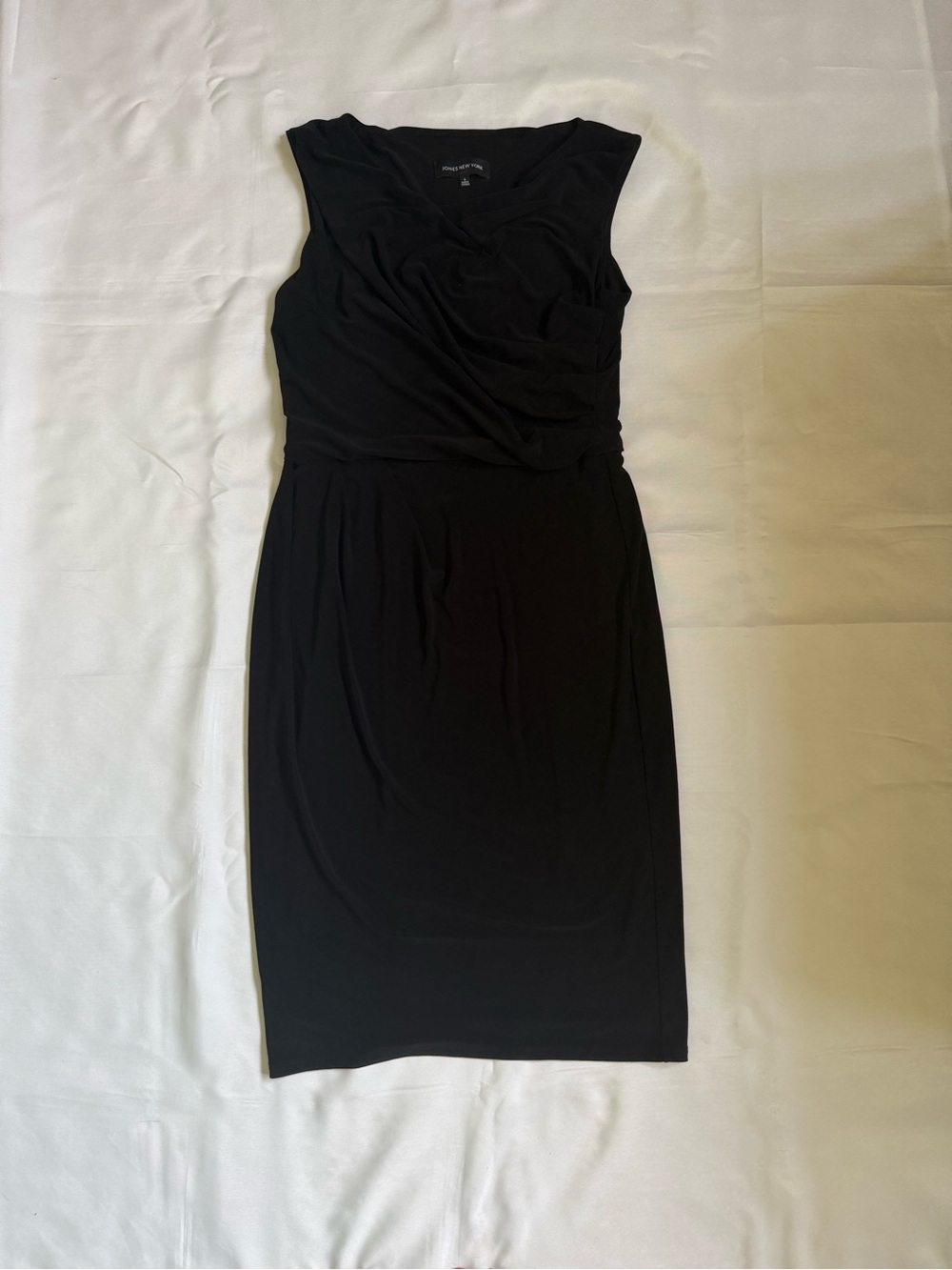 Jones New York Black Sleeveless Midi Dress
